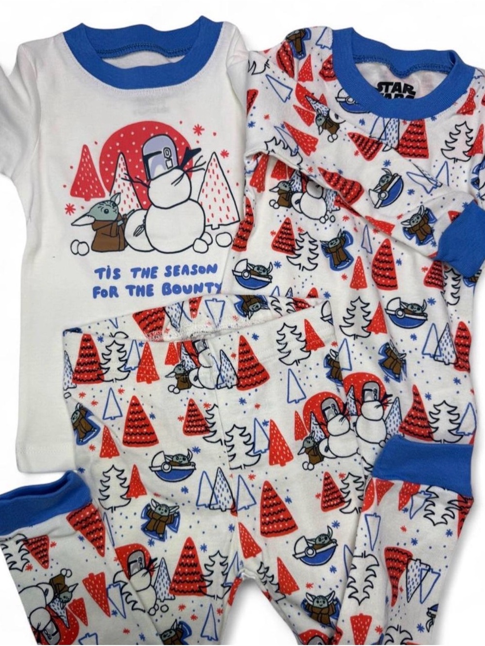 Star Wars The Child Blue & White Kids Pajama Set - 'Tis The Season